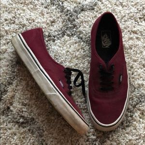 Men’s Vans Tie Shoes • Burgundy • Size 10
